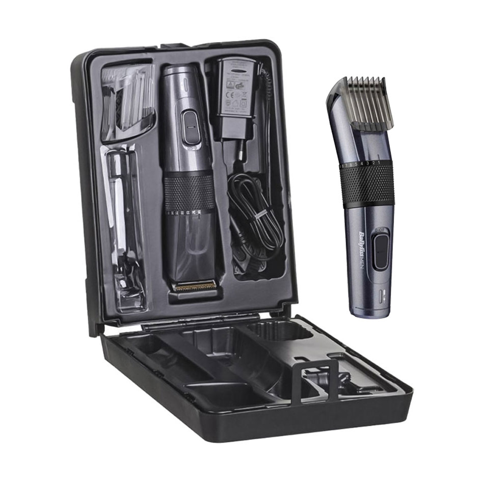 Машинка для стрижки BaByliss MEN 1 насадка, з кейсом, сіра (E976E)